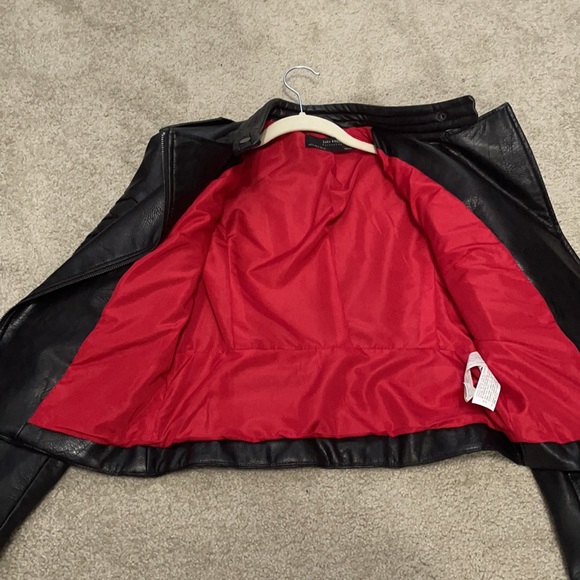 Zara Faux Leather Biker Jacket Small - Picture 3 of 7